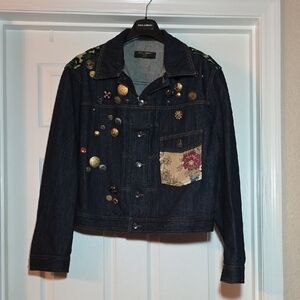 Dolce & Gabbana Dark Denim Jacket with Embellishments